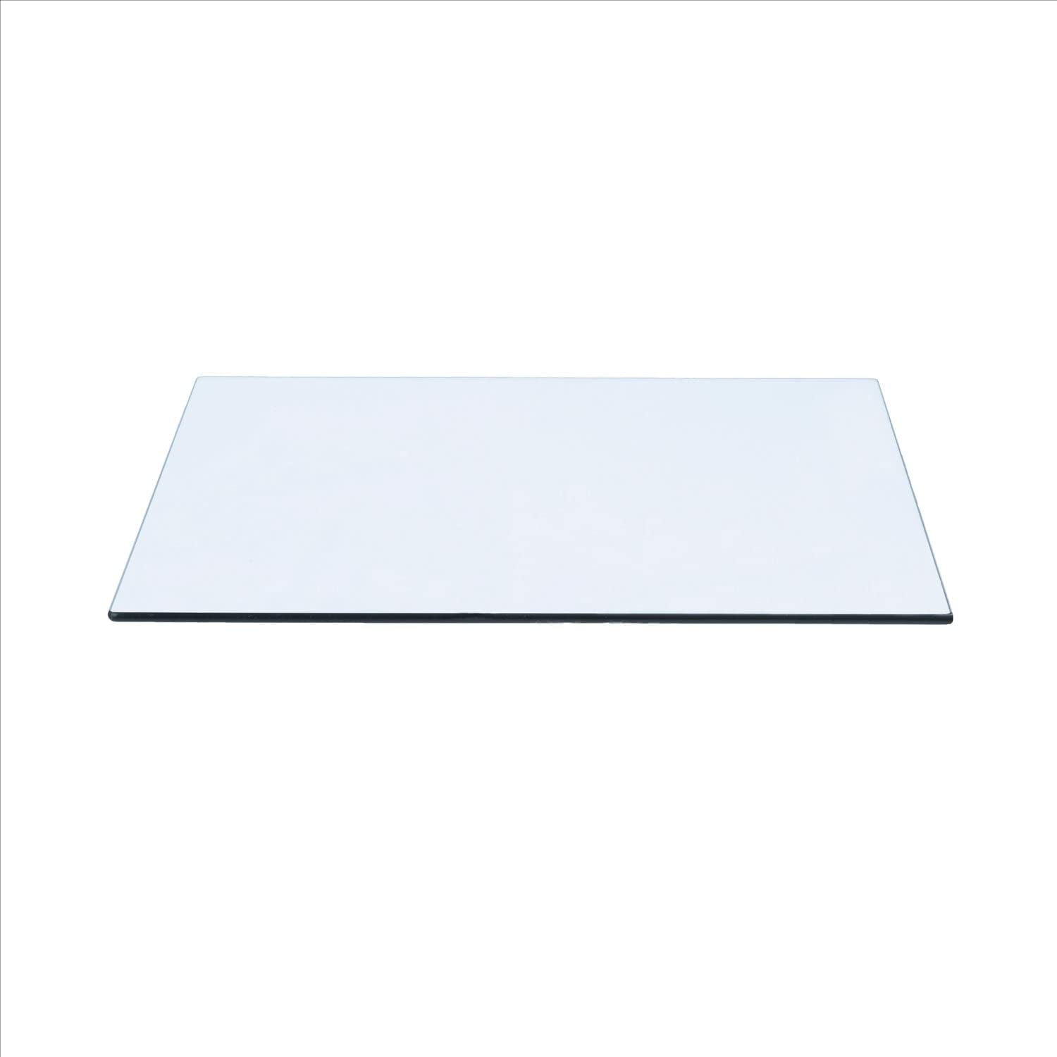 x 20" Rectangle Clear Tempered Glass Table Top 3/8" Thick Flat Polish