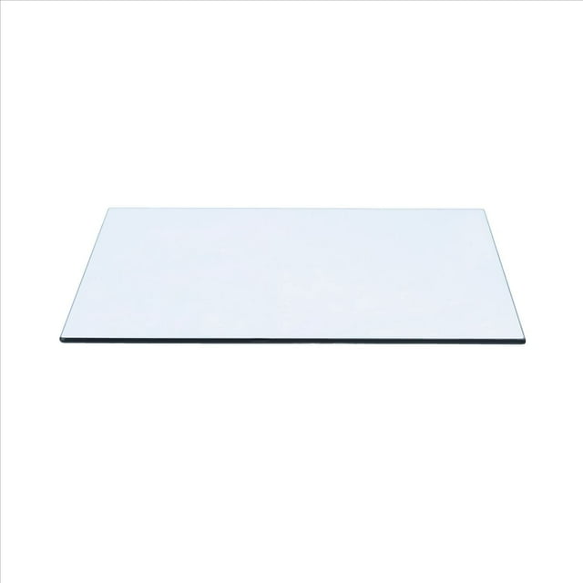 x 20" Rectangle Clear Tempered Glass Table Top 3/8" Thick Flat Polish