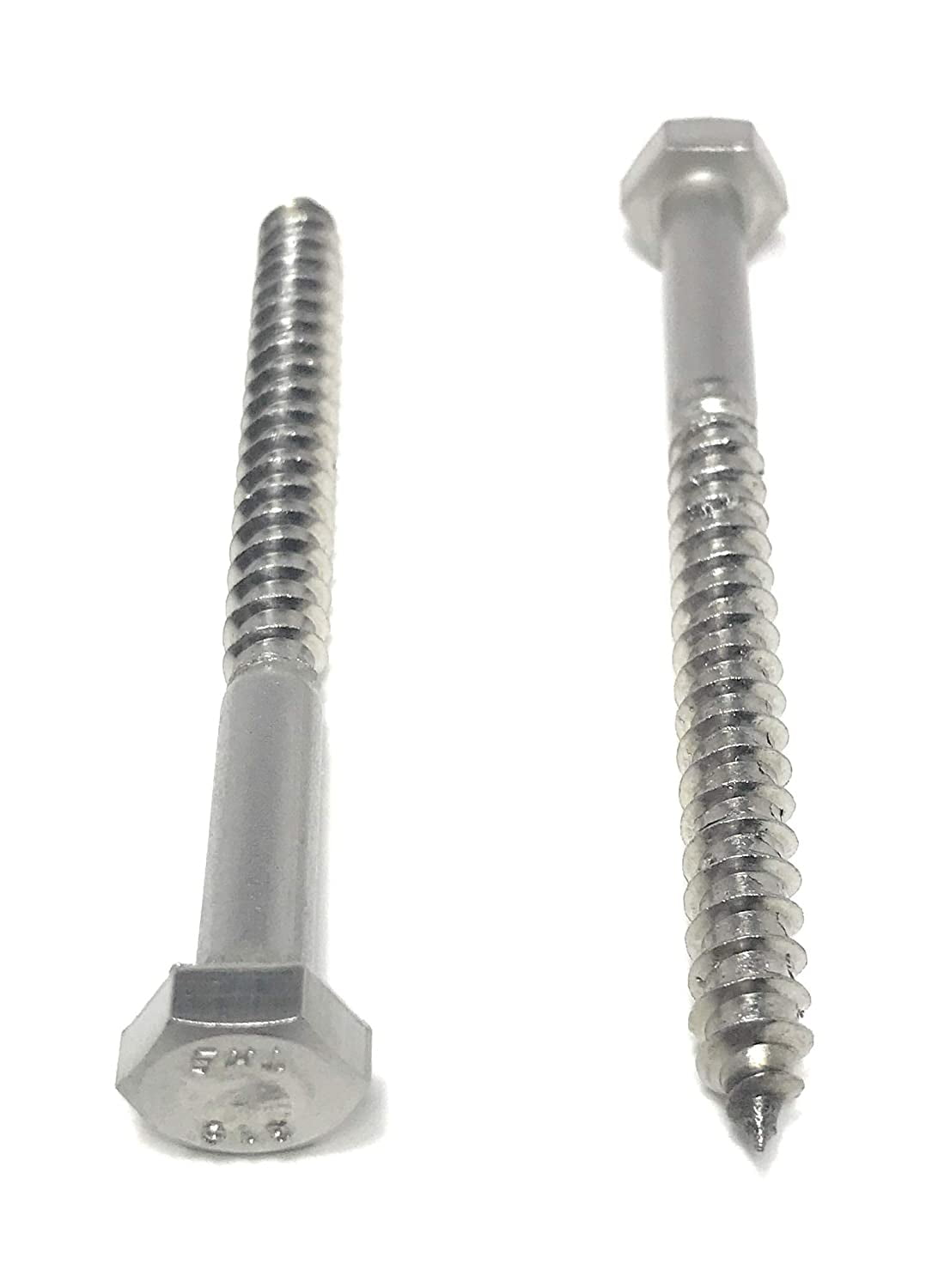 x 3 316 Stainless Steel Hex Head Lag Bolts Lag Screws Marine Grade (10