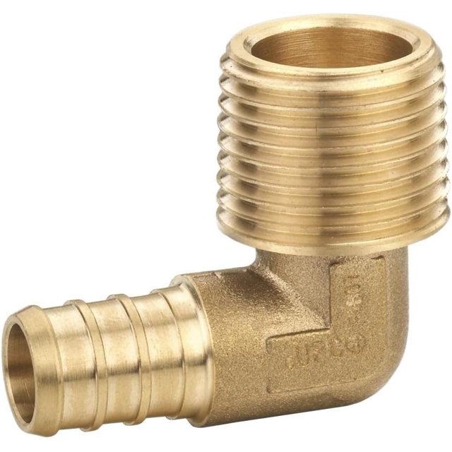 x 3/4 Inch PEX Male Threaded NPT Elbow 90 Connector Fitting Crimp Brass