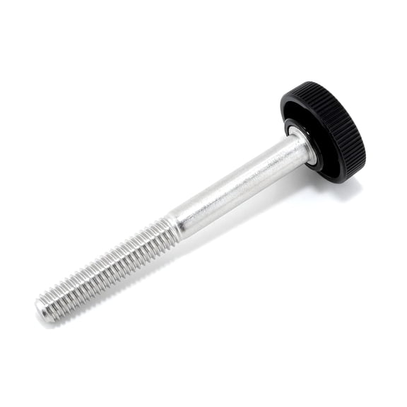 x 3 Stainless Steel - Black Knurled Round Plastic - Standard/Coarse Thread - Length: 3.000" - Proudly Built in - Package of (2)