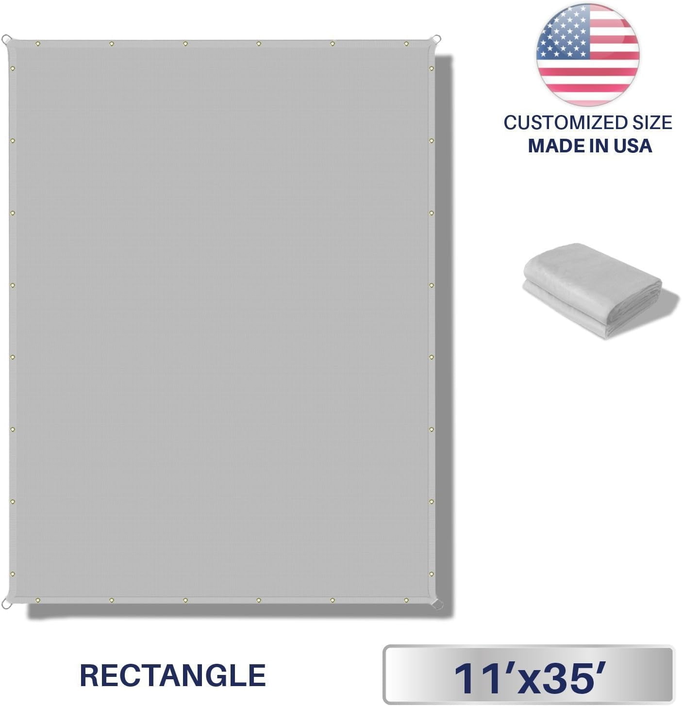 x 35' Waterproof Sun Shade Sail Straight Edge Outdoor Canopy Cover UV