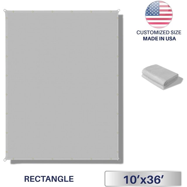 x 36' Waterproof Sun Shade Sail Straight Edge Outdoor Canopy Cover UV