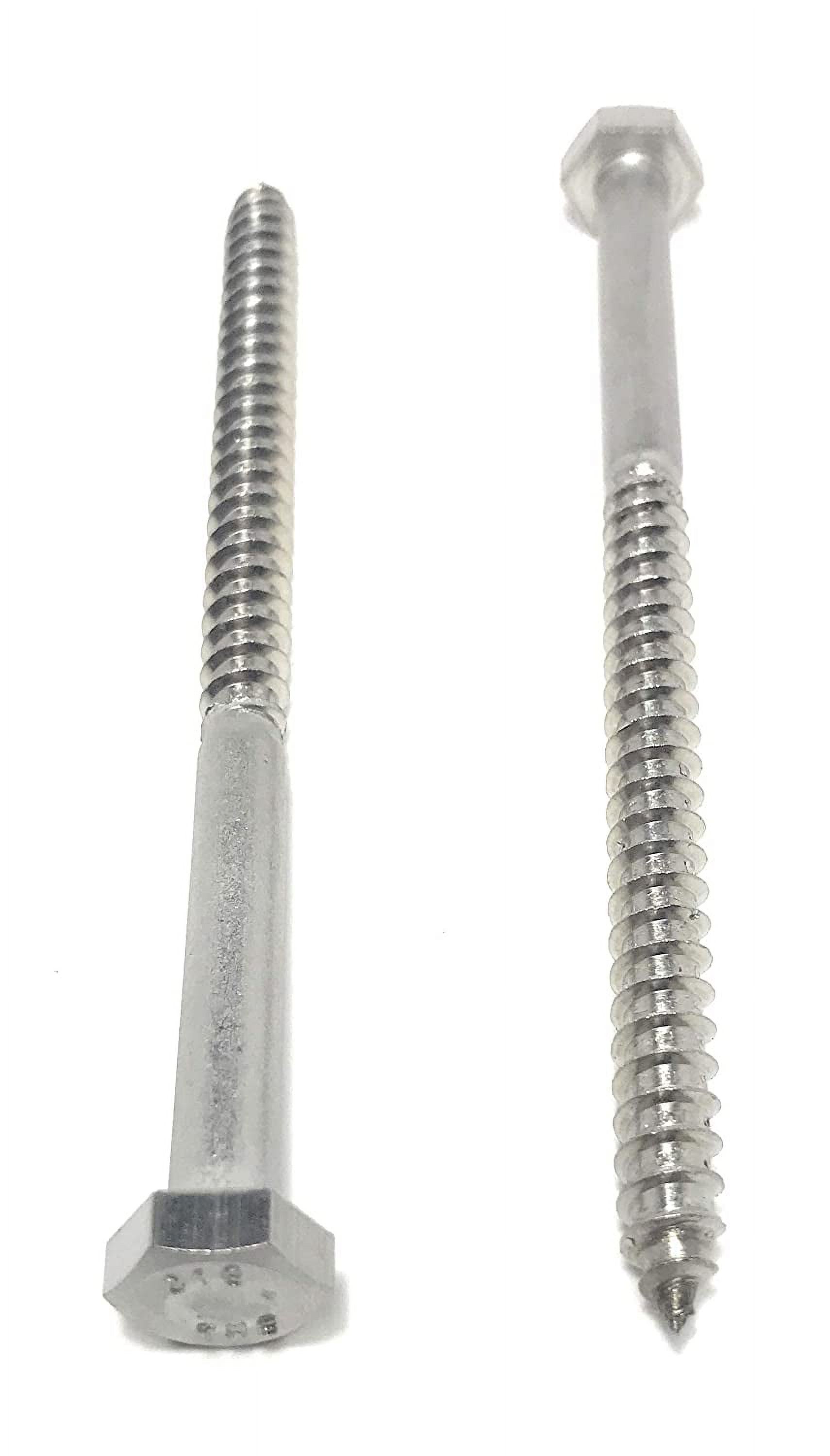 x 4 316 Stainless Steel Hex Head Lag Bolts Lag Screws Marine Grade (10