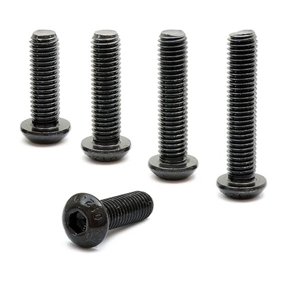 - x 45mm Button Head Socket Screws, ISO 7380, Alloy Steel, Black Oxide, 250 Pack