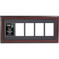 thumbnail image 1 of x 6” Multiple Opening Picture Frame Collage with 5 holes, Mahogany Frame with 10 x 24-inch Black Mat, Full-Strength Glass, Photo Collage for Wall, 5 Openings, 1 of 7
