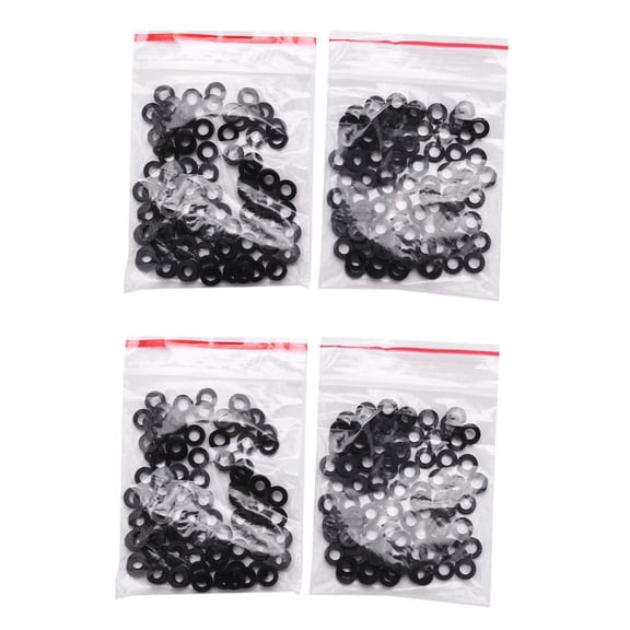 x 6mm x 1mm Nylon Flat Insulating Gaskets Spacers Black 400PCS