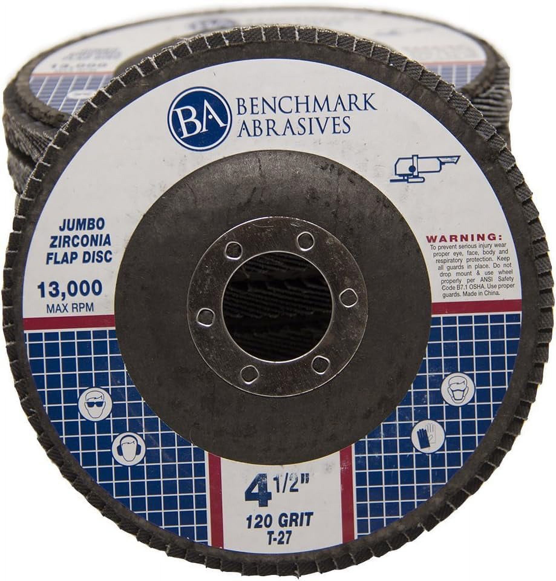 10 Pack 4.5 x 7/8 Black Hawk 60 Grit Zirconia Flap Disc Grinding Wheels T27 | UK