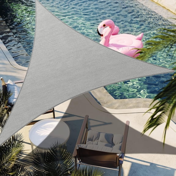 x 7' x 9.2' Gray Right Triangle Sun Shade Sail SSPT12 Canopy Durable Fabric UV Block Awning, We Make Orders