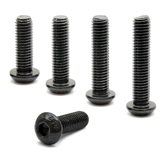 - x 8mm Button Head Socket Screws, ISO 7380, Alloy Steel, Black Oxide, 250 Pack