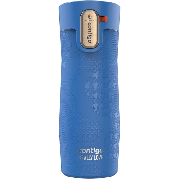 x Ally Love Stainless Steel Vacuum-Insulated Travel Mug with Autoseal and Easy Clean Lid, Spill-proof, Keeps Drinks cold 24 hrs & hot for 11 hrs, BPA Free, 16oz., West Loop 3.0, Stellar Jay