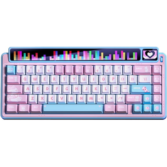 x Aula AMG65 Mechanical Gaming Keyboard w/Dual Screen, 65% Small Custom Keyboard RGB,/2.4G/Wired, Rapid Trigger, Hot Swappable for Windows Laptop PC - /Blue
