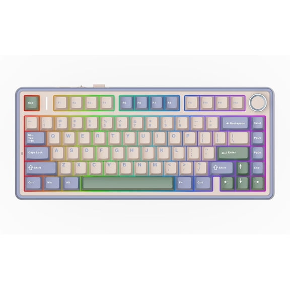 x Aula F75 Gasket Mechanical Keyboard, 75% Hot Swappable Gaming Keyboard with Five-Layer Padding&Knob, BT/2.4GHz/-C, (, LEOBOG Reaper )