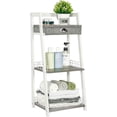 thumbnail image 1 of x-Cosrack 3-Tier Bathroom Ladder Shelf, Floor Storage Shelf with Drawer, Freestanding Open Tower Shelving Unit for Bathroom Living Room Balcony, White, 1 of 8
