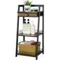 thumbnail image 1 of x-Cosrack 3-Tier Ladder Shelf,Bathroom Storage Shelf with Drawer,Rustic Bookcase Storage Rack Organizer, for Living Room,Home Office,Bedroom,Balcony, 1 of 9