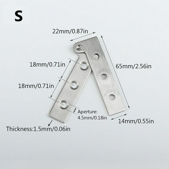 x Hardware Stainless Steel Rotating Invisible Door Pivot Hinge Tone Rotary