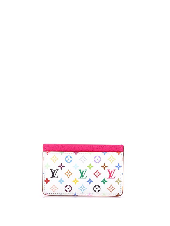 x Takashi Murakami Card Holder Monogram Multicolor with Leather By Rebag