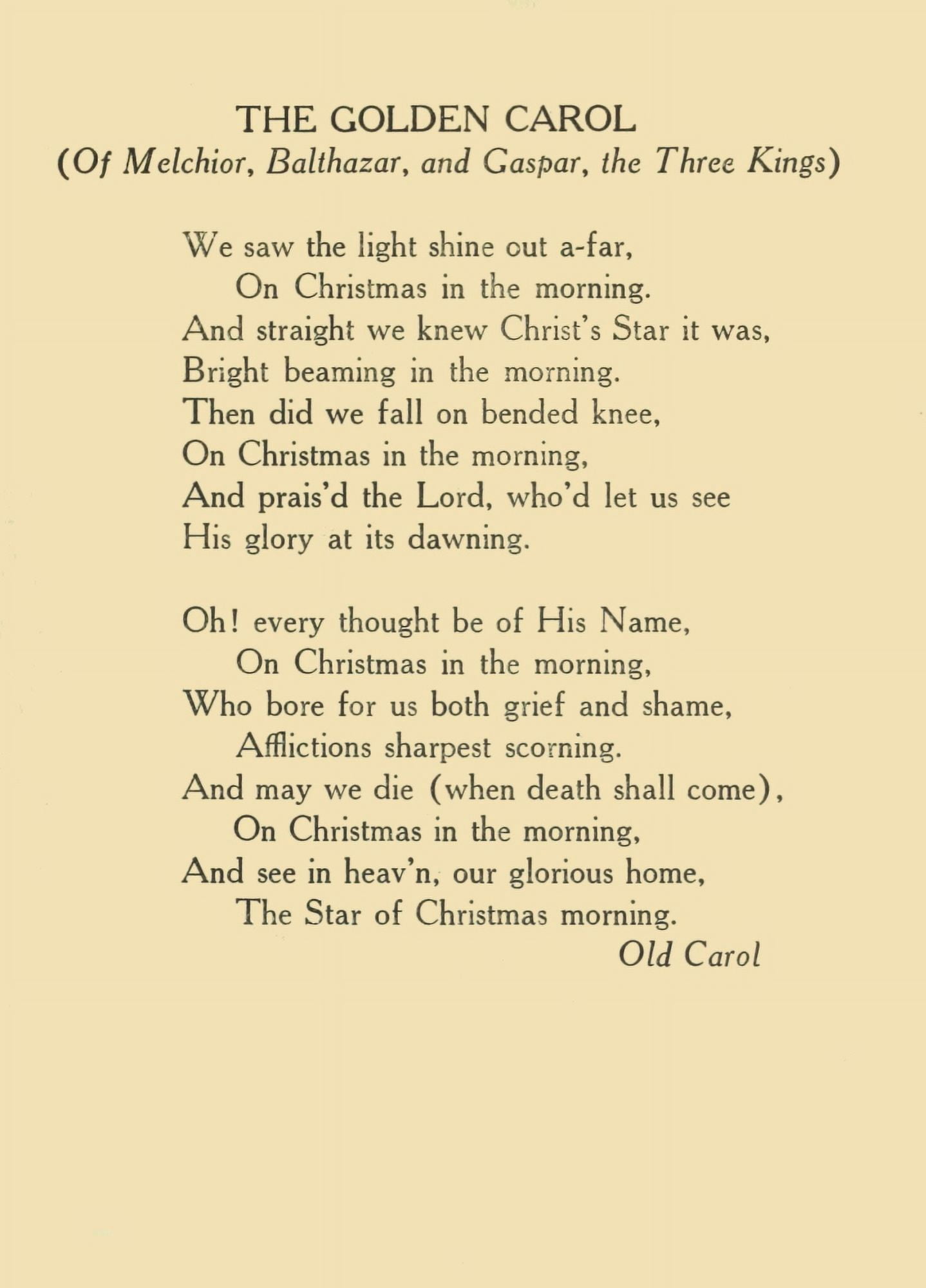 x-Traditional The Golden Carol Christmas in Poetry 1922 Canvas Art - (18 x 24)