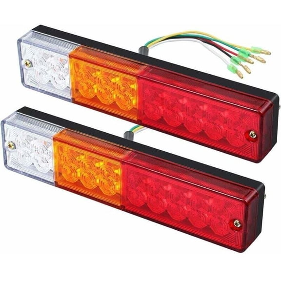 x Universal LED Rear Lights, 40 LEDs, 12V/24V, Compatible with Trucks, Trailers, Caravans, UV Boats, Campers