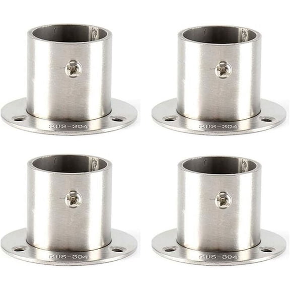 x Wardrobe Rod Bracket with Screws, Wardrobe Flange Bracket, Rob Flange Bracket Flange, 25mm Curtain Rod Bracket, Wardrobe Rod Bracket, Stainless Steel Wardrobe Rod Bracket