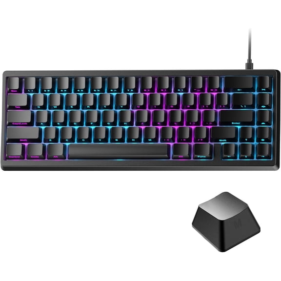 x XVX M67 60% Keyboard USB Wired Gaming Keyboard with Phantom Keycaps, QMK/VIA Support, Hot-Swappable, RGB Backlit, Gasket Structure, Creamy Pre-lubed ICE Switches, Black