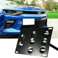 thumbnail image 1 of x  tech Front Bumper Tow Hook License Plate Mounting Bracket No Drill Hole Adapter Holder Kit Compatible with 6th 2016 2017 2018 2019 2020 2021 2022 2023 2024, Black, 1 of 4