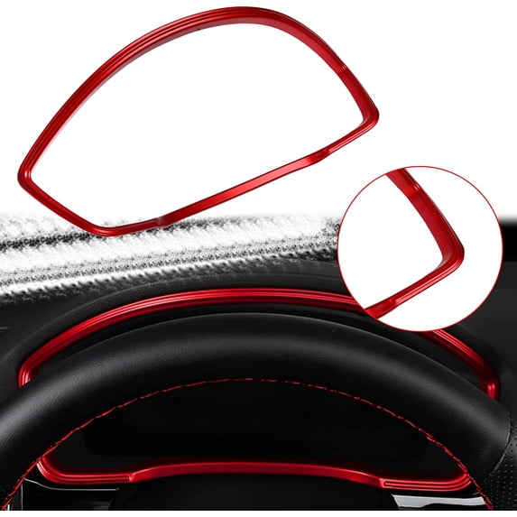 x xotic tech Dashboard Instrument Panel Frame Cover Trim Compatible with Honda Civic 11th Gen 2022 2023 2024 Interior Moulding Accessories (Sporty Red)