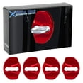 thumbnail image 1 of x xotic tech Door Lock Protector Cover, Stainless Steel Car Door Lock Latches Buckle Decor Trim Interior Accessories Compatible with Tesla Model 3 2017-2024 , Model Y 2020-2024 (4pcs,Red), 1 of 9