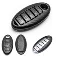 thumbnail image 1 of x xotic tech Matte Black Carbon Fiber Pattern ABS Key Fob Shell Cover Case, Compatible with Nissan Titan Altima GT-R 370Z Maxima Infiniti Q50 Q60 Q70 QX50 G37 5-Button Smart Keyless Entry Key, 1 of 8