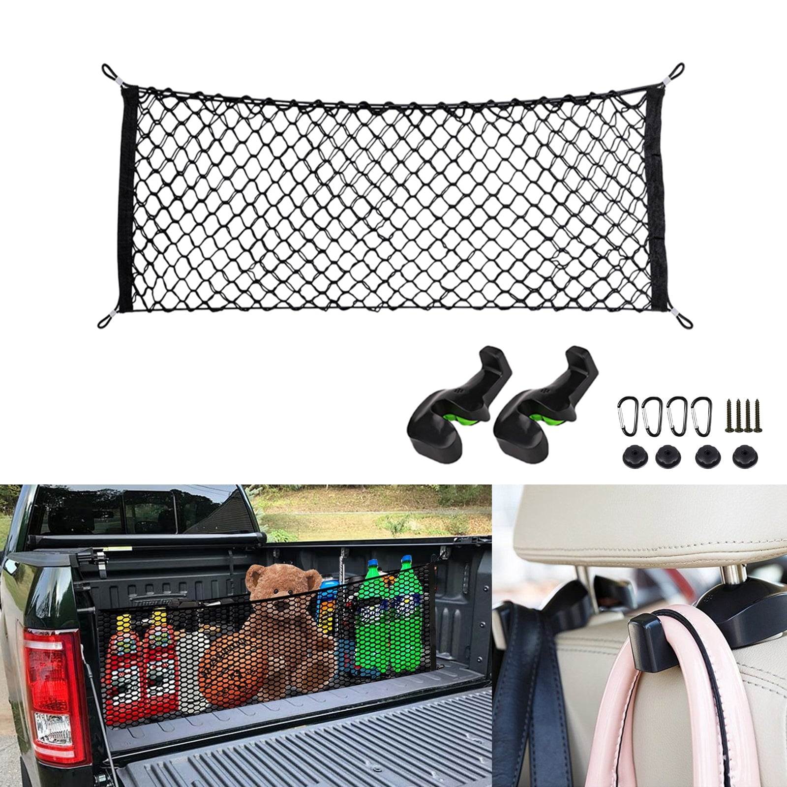 Mesh Netstorage x xotic tech Truck Bed Cargo Net, Adjustable Elastic Mesh Net Storage ...