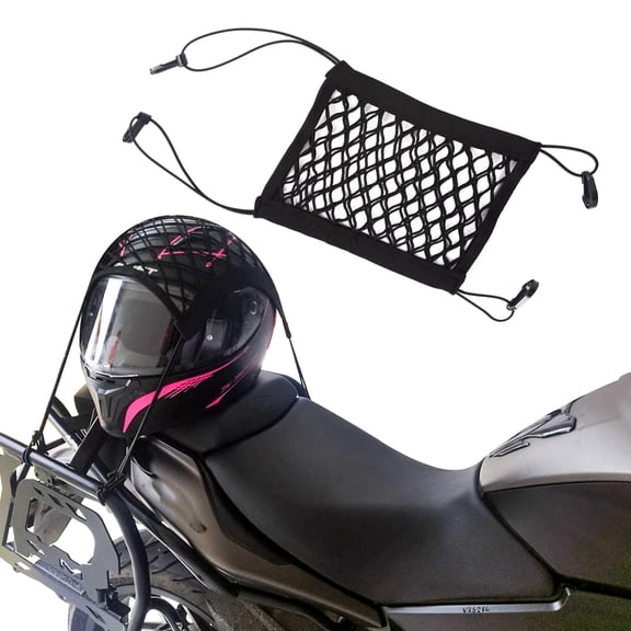 x xotic tech Upgrade Cargo Net for Motorcycle Helmet Storage , 10"X11" High-Elastic Double Layer Bungee Net with Hooks , Luggage Strap Rack Expansion Organizer Mesh Net for Motorcycle Bike