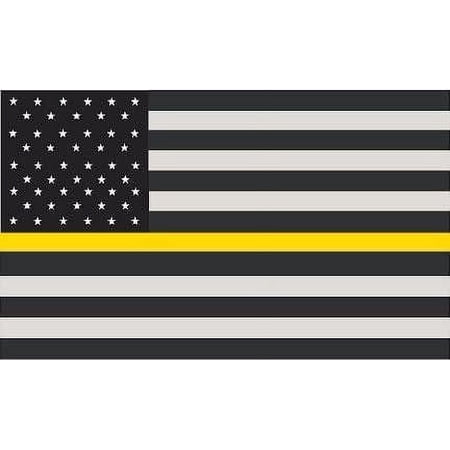 (x1) 6" Thin Yellow Line American Subdued Flag Decal USA US Police 3M Reflective sticker R