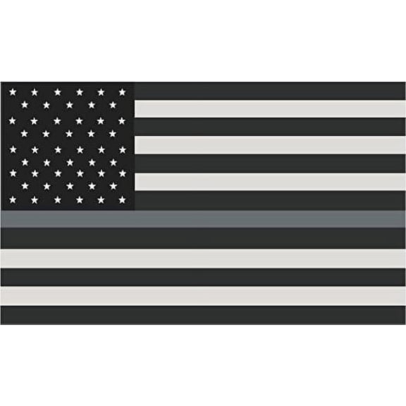 (x1) 8" Thin SILVER Line American Subdued Flag Decal Corrections Guard 3M Reflective sticker R