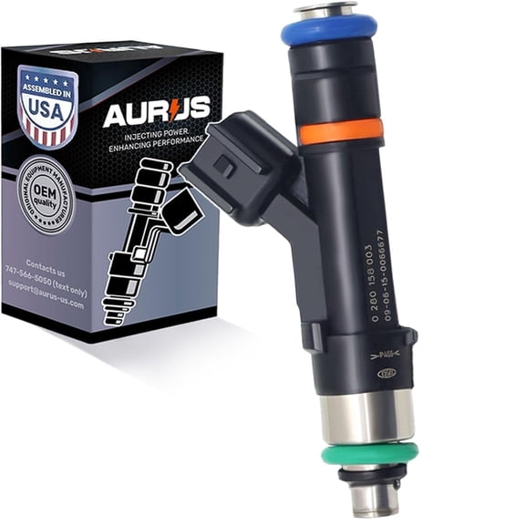 AURUS x1 OEM Fuel Injector 0280158003 3L3E-D5A Compatible with 2004 Ford F-150, F150 Heritage for Lincoln Mark LT 5.4L V8 Cylinder Triton motor 822-11181 FJ953 EV14EL 4 hole nozzle