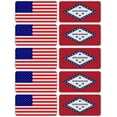 thumbnail image 1 of (x10) 3M Reflective Arkansas and US Flag Stickers | Versatile & High Quality Safety Decals | Hard hats, laptops, bikes, toolboxes, 1 of 3