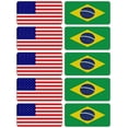 thumbnail image 1 of (x10) 3M Reflective Brazil and US Flag Stickers | Versatile & High Quality Safety Decals | Hard hats, laptops, bikes, toolboxes, 1 of 3