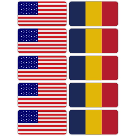 (x10) 3M Reflective Chad and US Flag Stickers | Versatile & High Quality Safety Decals | Hard hats, laptops, bikes, toolboxes