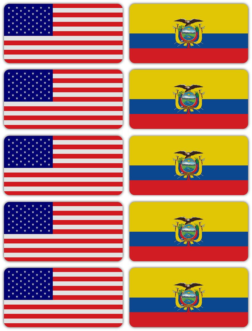 10-Pack 3M Reflective Puerto Rico & USA Flag Stickers - 2x1 Inch Safety Decals For Hard Hats, Cars