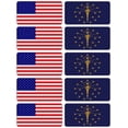 thumbnail image 1 of (x10) 3M Reflective Indiana and US Flag Stickers | Versatile & High Quality Safety Decals | Hard hats, laptops, bikes, toolboxes, 1 of 3