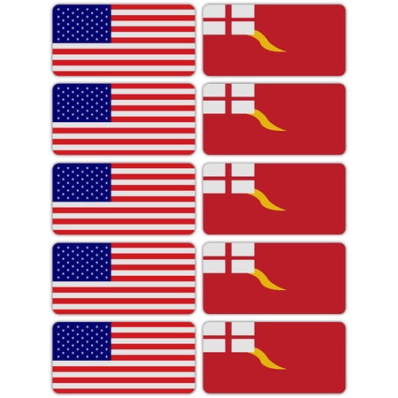 (x10) 3M Reflective Suffolk County Regiment Flag MG and US Flag Stickers | Versatile & High Quality Safety Decals | Hard hats, laptops, bikes, toolboxes