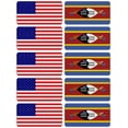 thumbnail image 1 of (x10) 3M Reflective Swaziland and US Flag Stickers | Versatile & High Quality Safety Decals | Hard hats, laptops, bikes, toolboxes, 1 of 3