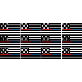 (x12) 2" Thin Blue Red Line American Subdued Flag Decal USA Police Fire 3M Reflective sticker R