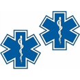 thumbnail image 1 of (x2) 3" EMS Star of Life Blue Decal Set EMT Paramedic Rescue Window 3M Reflective sticker, 1 of 3