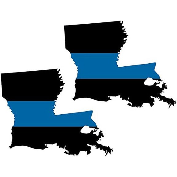 (x2) 3" Louisiana LA State Thin Blue Line Decal Set Police Sheriff SWAT 3M Reflective sticker