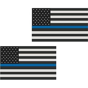 (x2) 3" Thin Blue Line American Subdued Flag Decal USA Police 3M Reflective sticker R