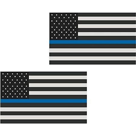 (x2) 3" Thin Blue Line American Subdued Flag Decal USA Police 3M Reflective sticker R
