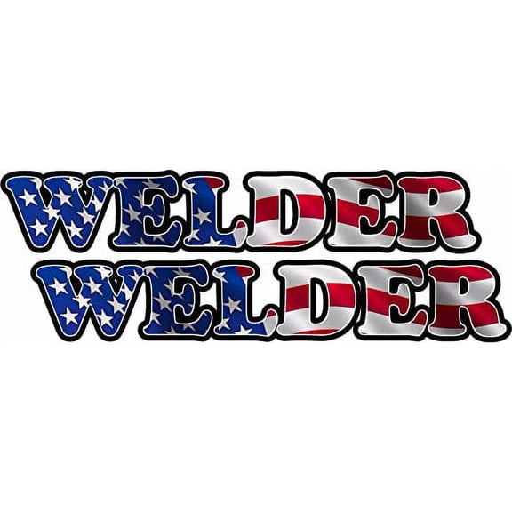 (x2) 3" Welder American Flag Decal Set MIG TIG ARC Welding Helmet 3M Reflective sticker USA