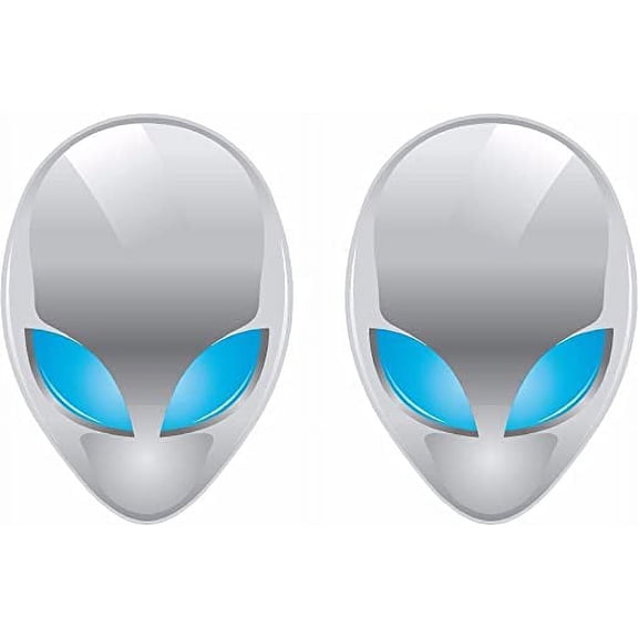 (x2) 4" Gray Alien Decal Set Martian UFO Area 51 Extraterrestrial 3M Reflective sticker X File