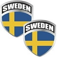 thumbnail image 1 of (x2) 4" Sweden Swedish Flag Shield Decal Badge Vinyl 3M Reflective sticker Vinyl Window 3M Reflective sticker, 1 of 3