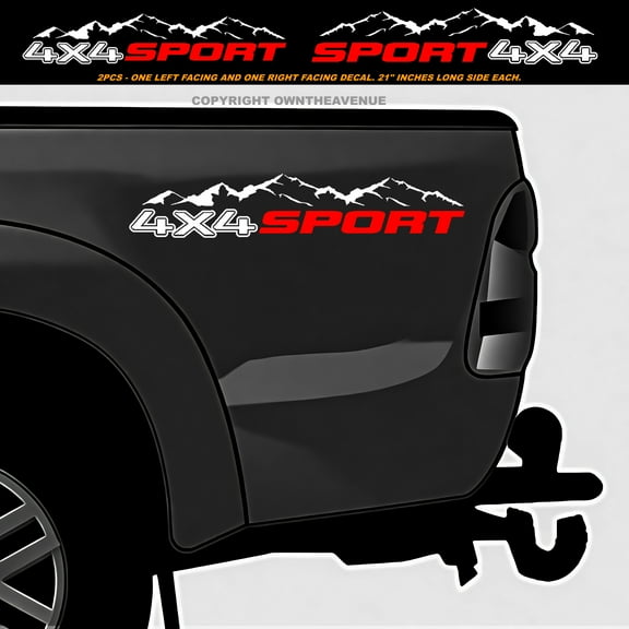 x2 4X4 Sport Graphic Mountain Side Body Car Off Road Truck Vinyl Decal Sticker
